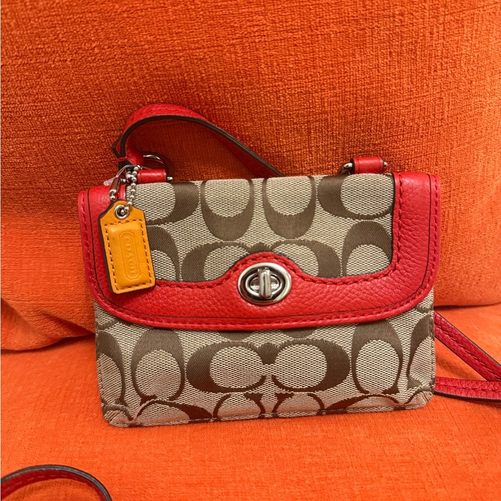 Red and Brown Crossbody Bag
